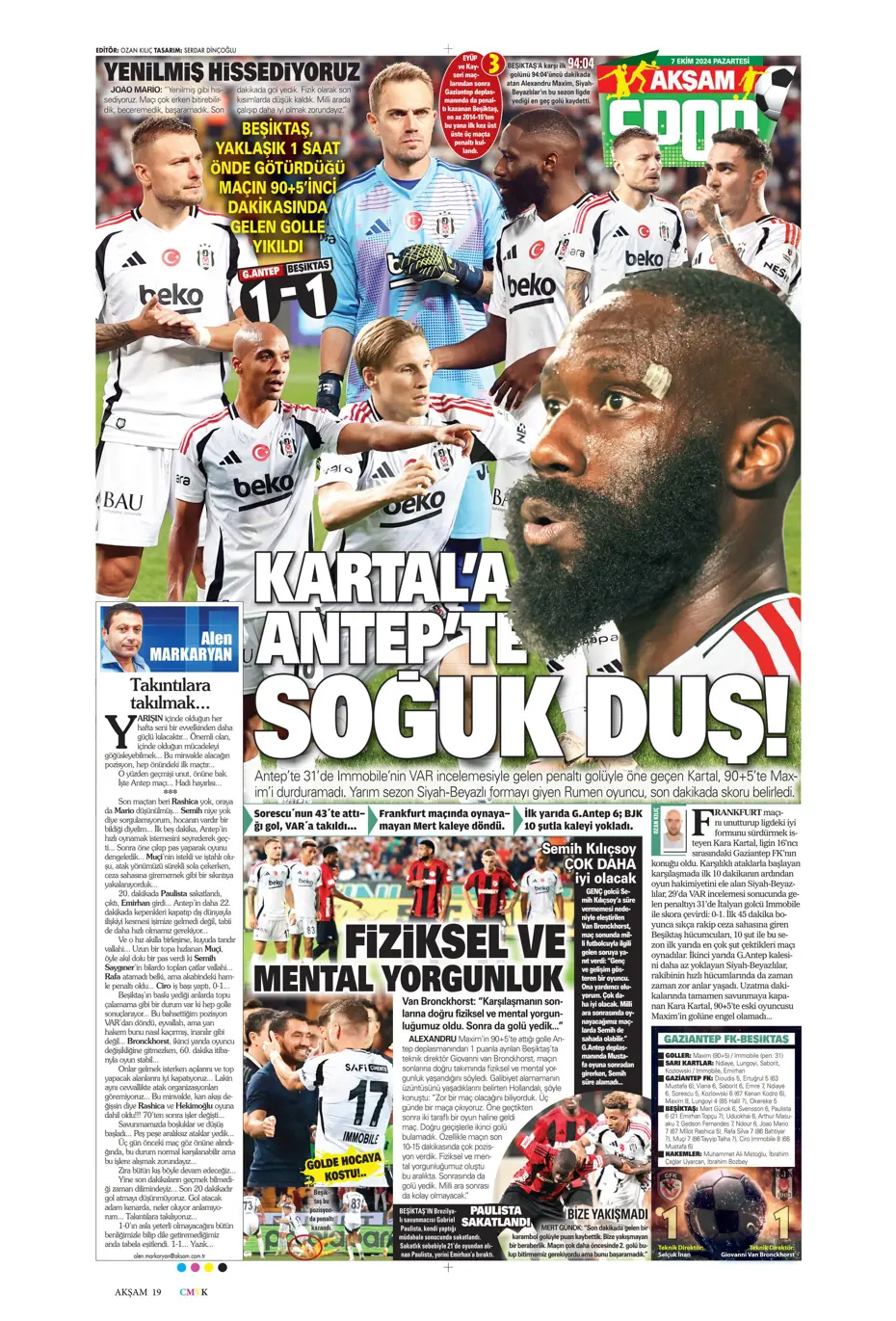 "Mourinho'dan Samsunspor'a yeni sistem" | Sporun manşetleri - 3