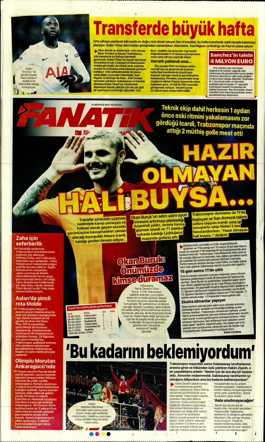 "Kara Kartal'a 90+4'te şok" | Sporun manşetleri (21 Ağustos 2023) - 3