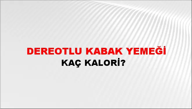 Dereotlu Kabak Yemeği