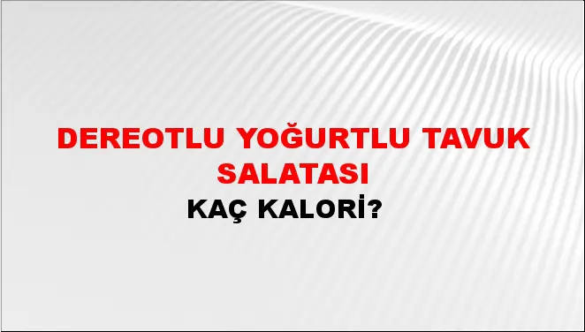 Dereotlu Yoğurtlu Tavuk Salatası Dereotlu Yoğurtlu Tavuk Salatası