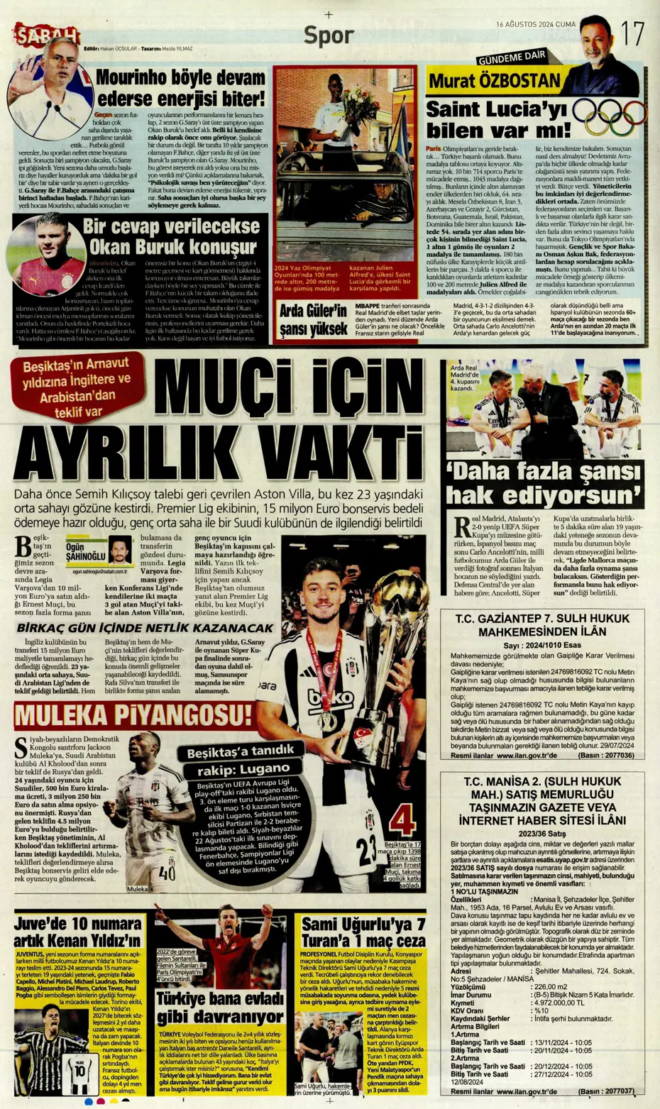 "Mateo Kovacic adım adım Fenerbahçe'ye" | Sporun manşetleri - 23 "Mateo Kovacic adım adım Fenerbahçe'ye" | Sporun manşetleri - 23