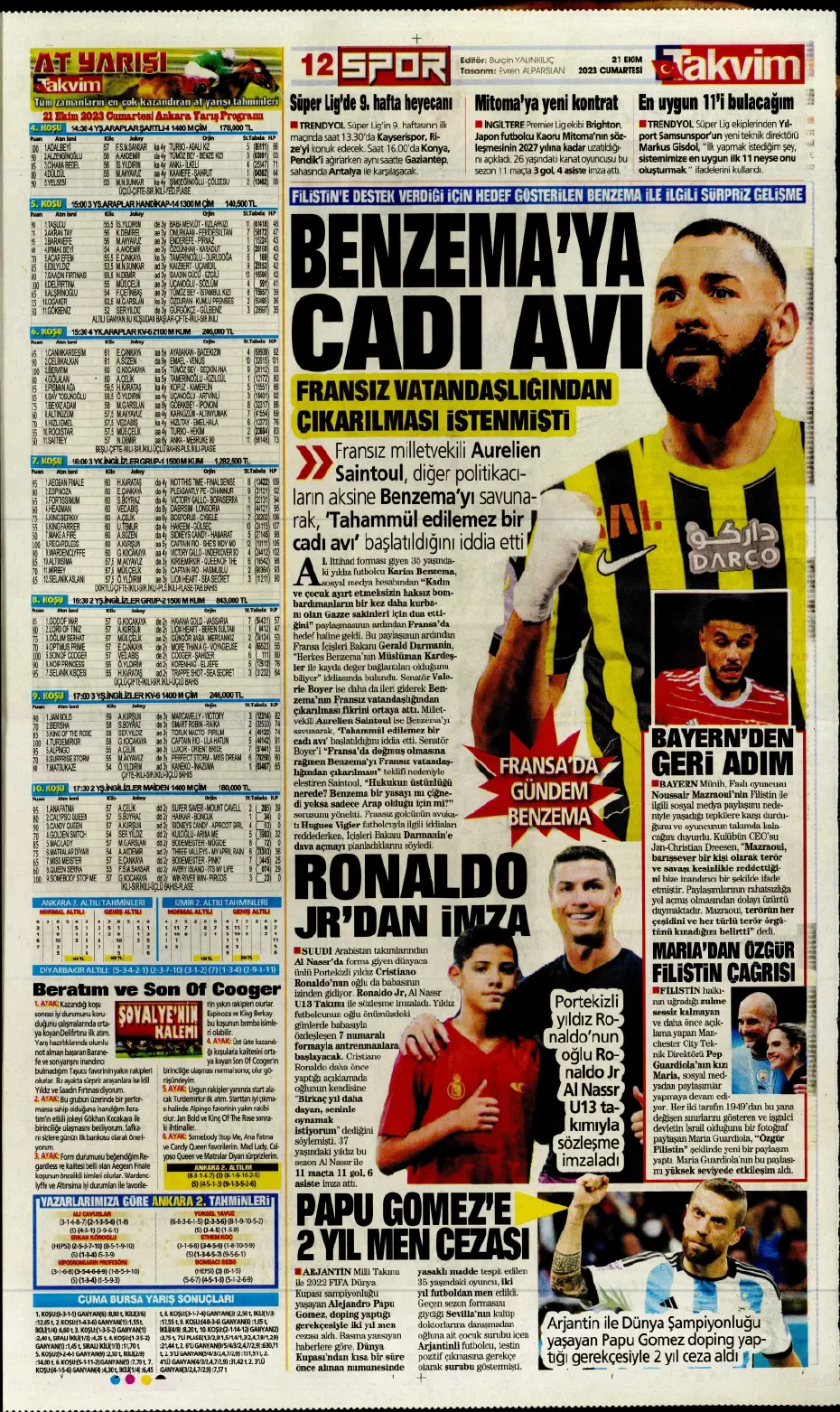 "Ateş gibi derbi" | Sporun manşetleri (21 Ekim 2023) - 17