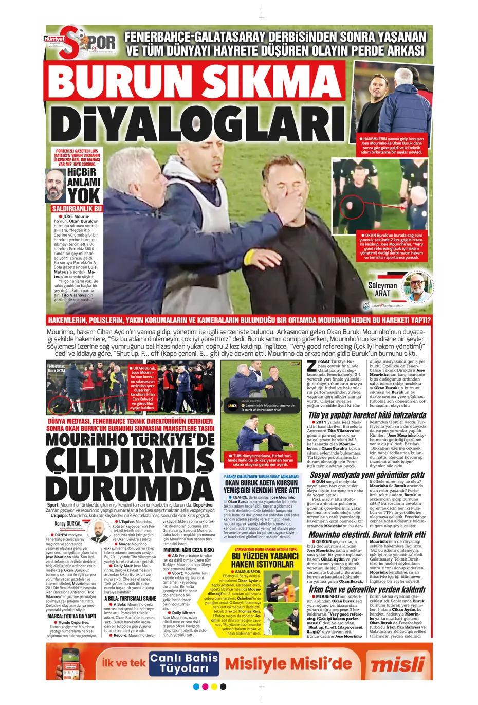 "Derbideki kavgalara ağır fatura" | Sporun manşetleri - 14