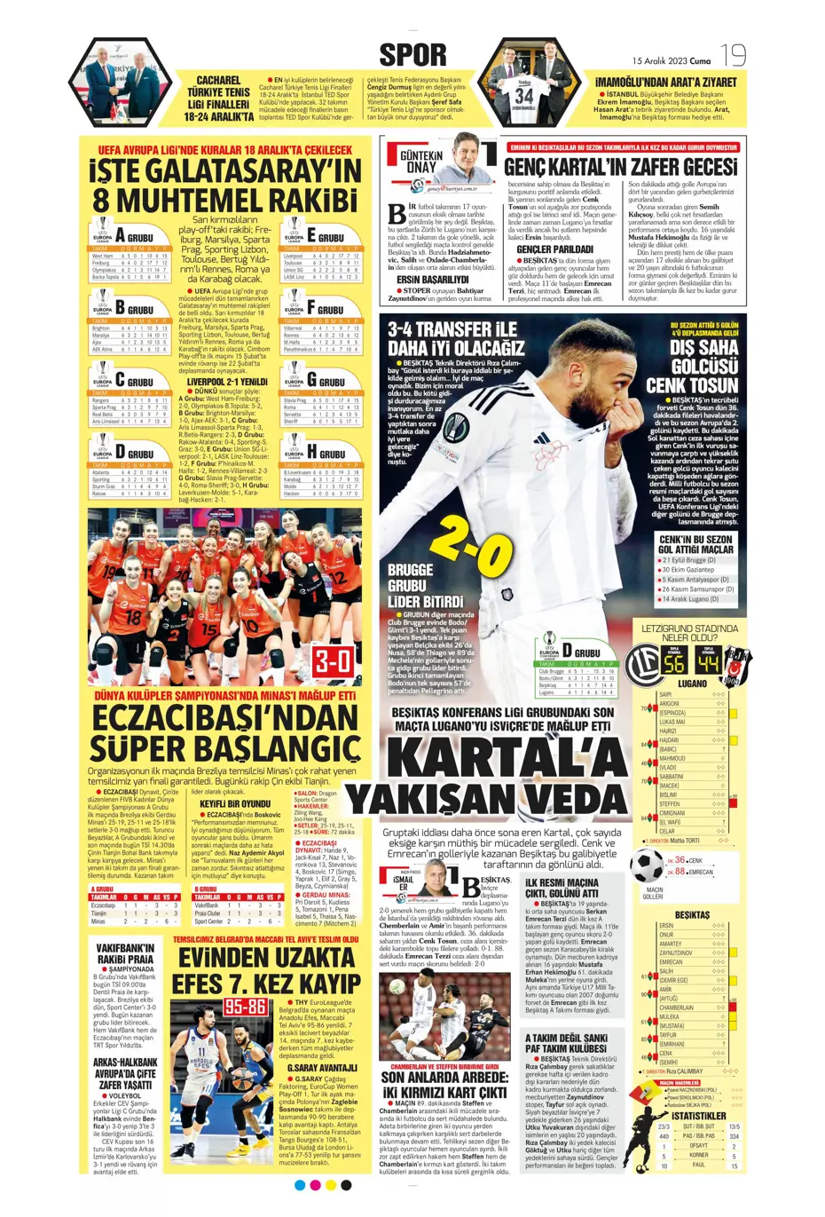 "Aslan'dan Jorginho bombası" | Sporun manşetleri (15 Aralık 2023) - 19