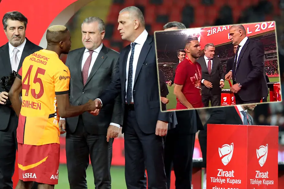 Seremonide İbrahim Hacıosmanoğlu'nun elini sıkmadı: Galatasaray'da Serhat Doğan'dan tepki