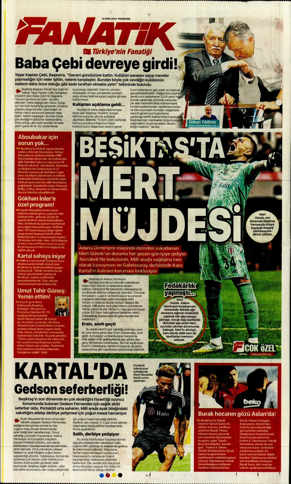 "Amiral gemisi Galatasaray" | Sporun manşetleri (12 Ekim 2023) - 12