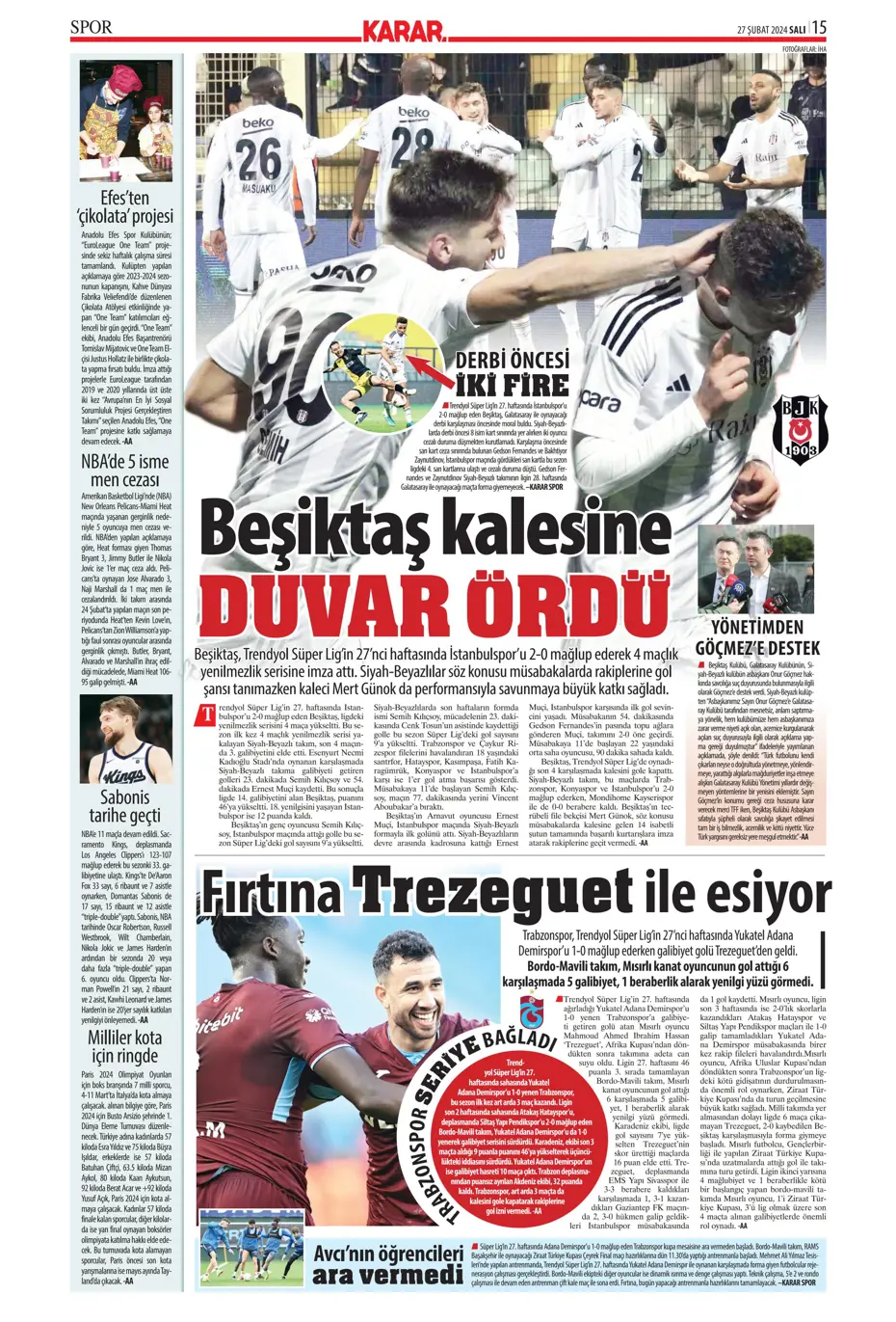 "Icardi'ye selam, zirvede devam" | Sporun manşetleri (27 Şubat 2024) - 22 "Icardi'ye selam, zirvede devam" | Sporun manşetleri (27 Şubat 2024) - 22