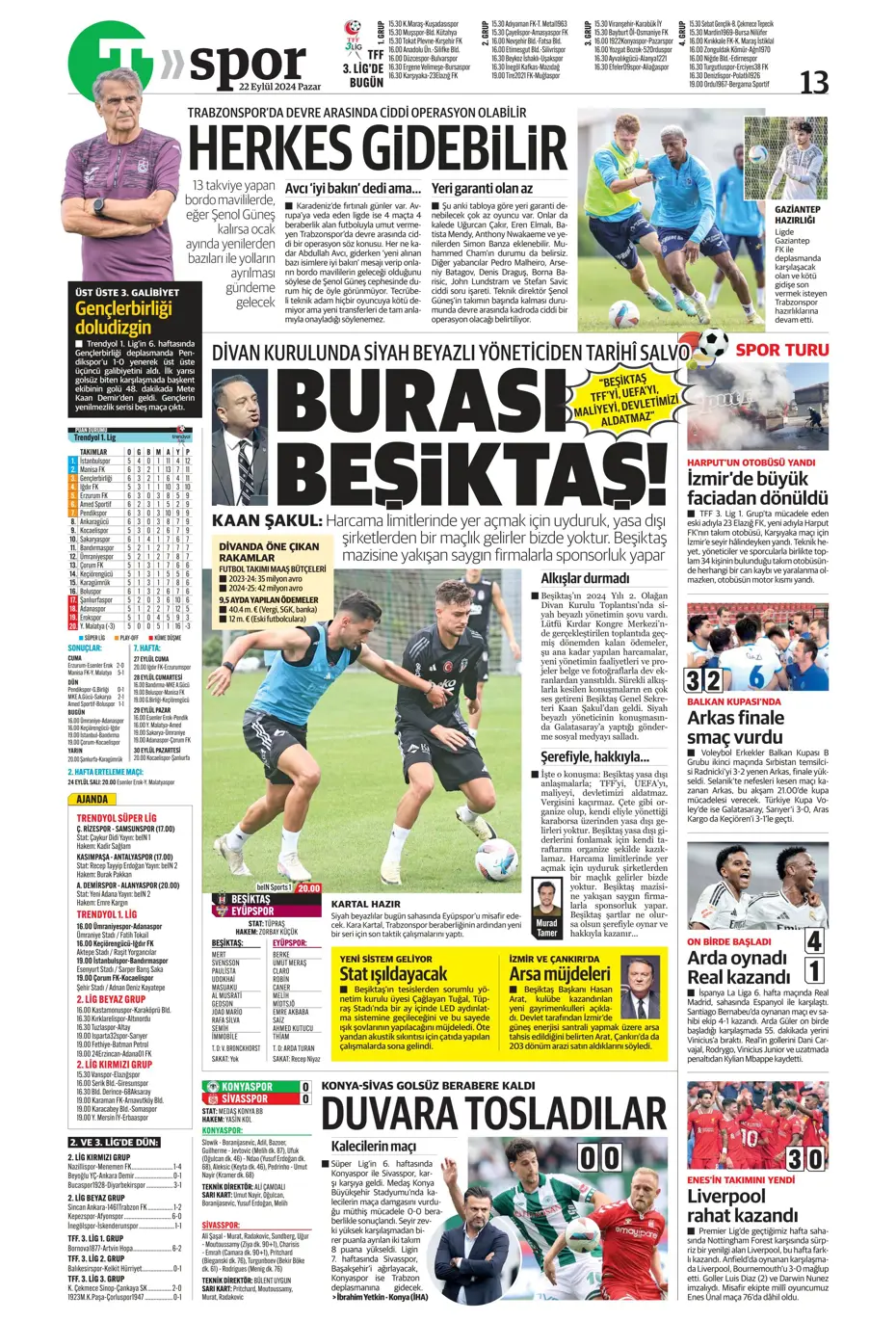 "Şampiyon Kadıköy'ü selamladı!" | Sporun manşetleri (22 Eylül 2024) - 48