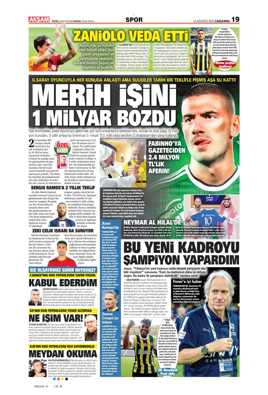 "Devler Ligi'ne kaldı 1 adım" | Sporun Manşetleri - 6