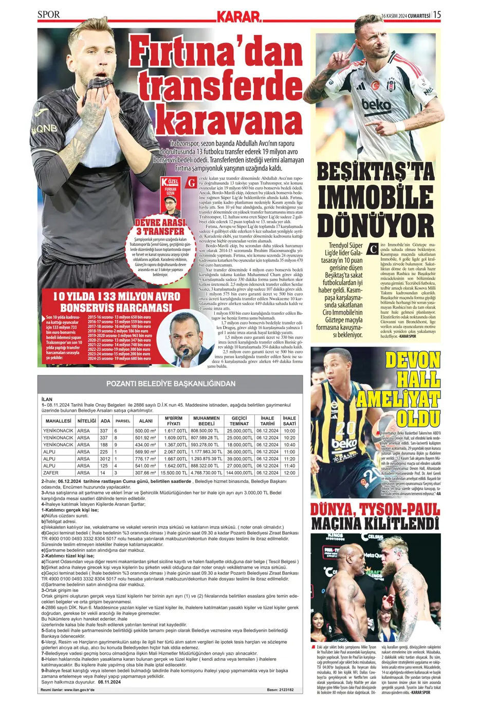 "Jorginho sürprizi" | Sporun manşetleri (16 Kasım 2024) - 13