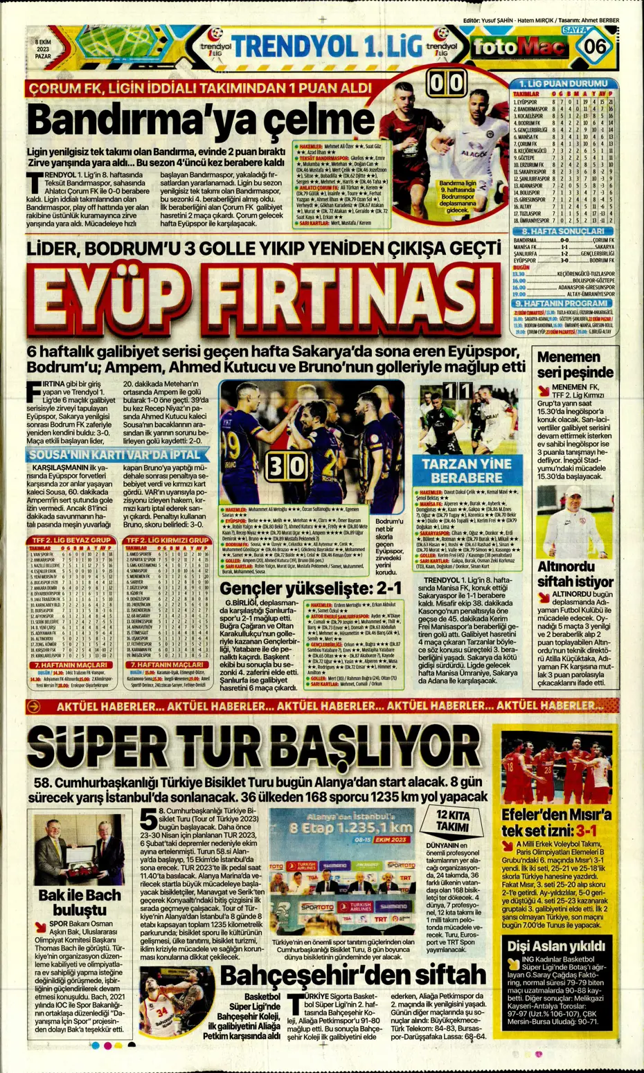 "Bjelica gidiyor, Avcı geliyor" | Sporun manşetleri (8 Ekim 2023) - 18