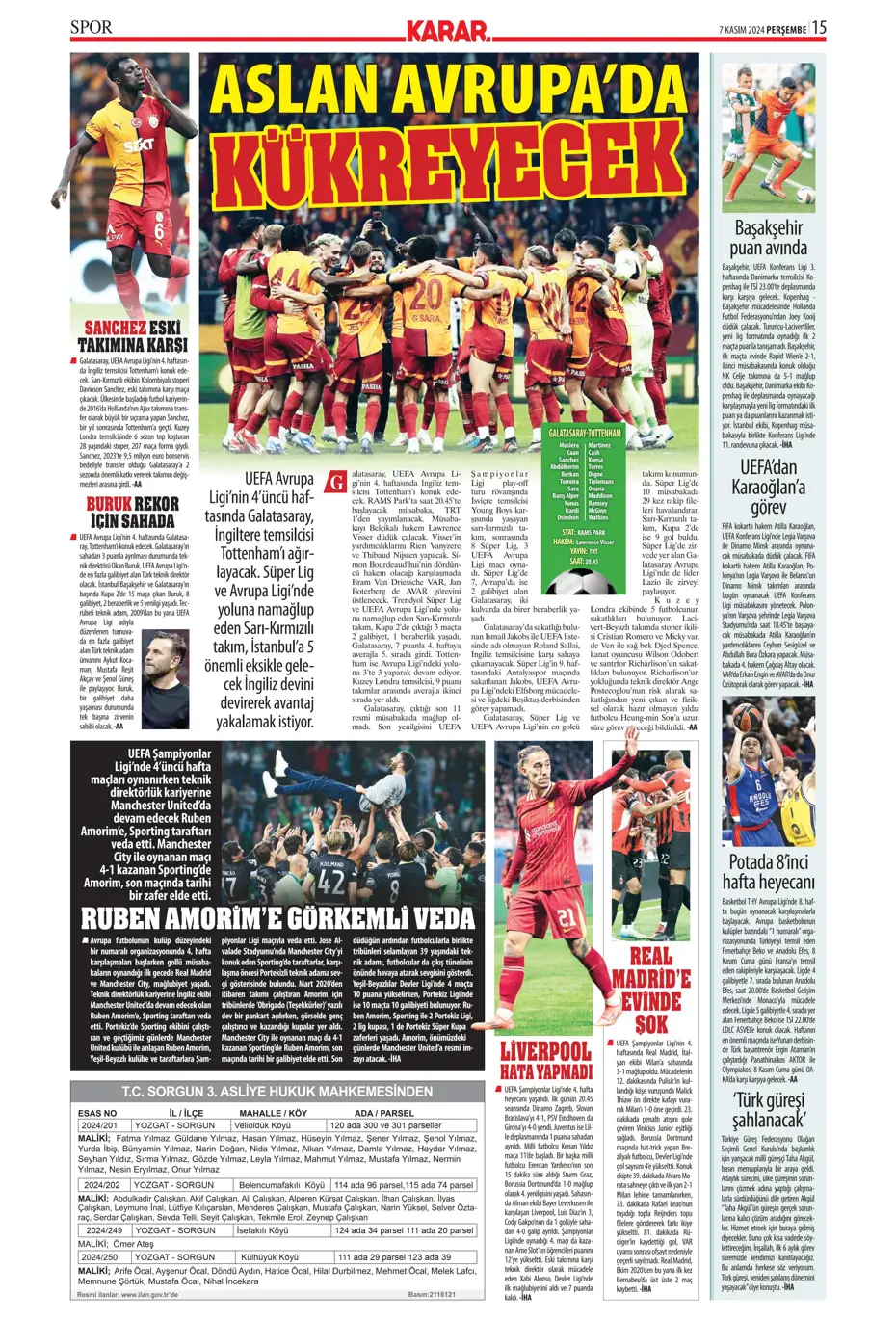 "Fenerbahçe'den Boca Juniors'a rest" | Sporun manşetleri (7 Kasım 2024) - 15