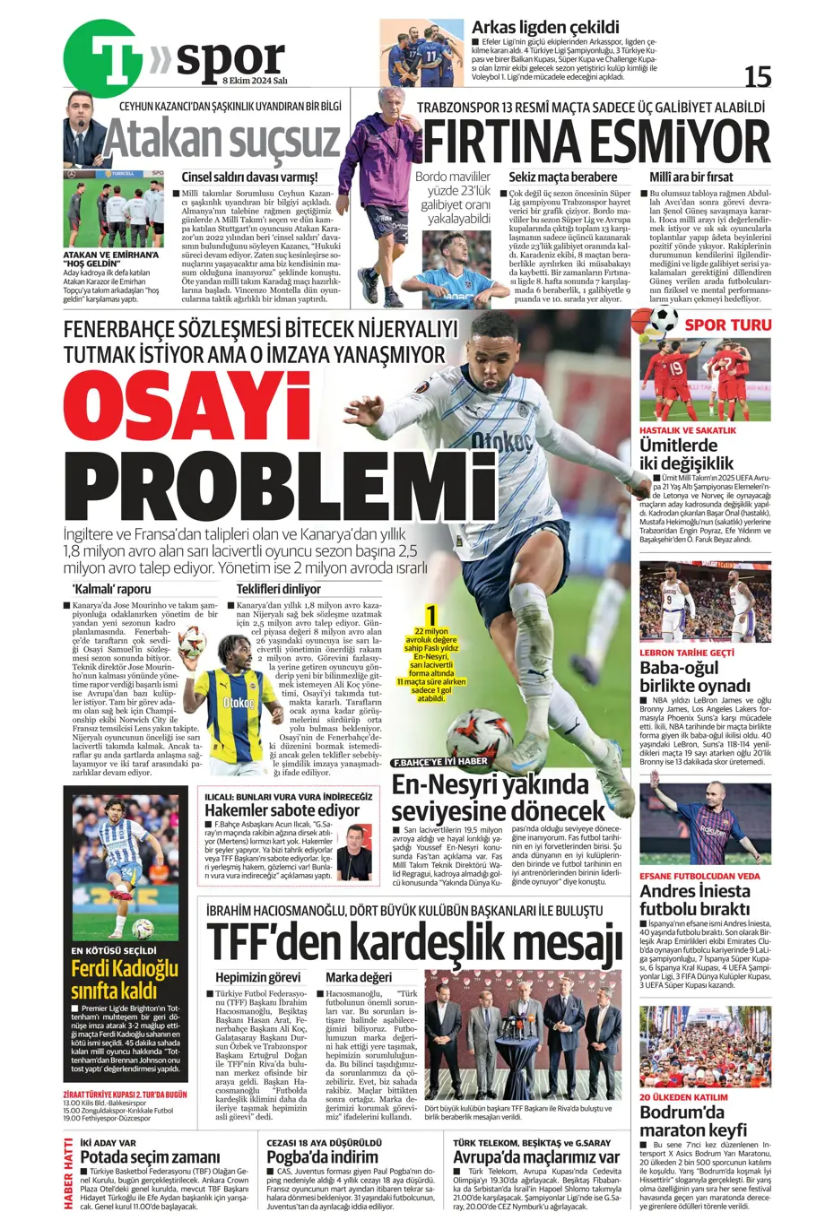 "Fenerbahçe'ye sürpriz golcü" | Sporun manşetleri (8 Ekim 2024) - 33