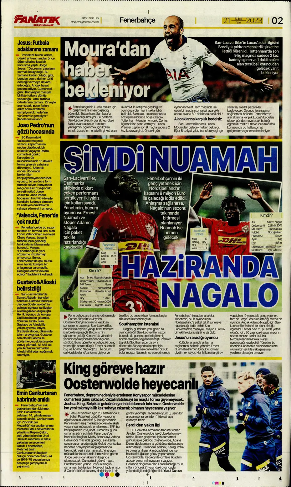 "Fener düğmeye bastı" - Gazete manşetleri (21 Şubat 2023) - 2