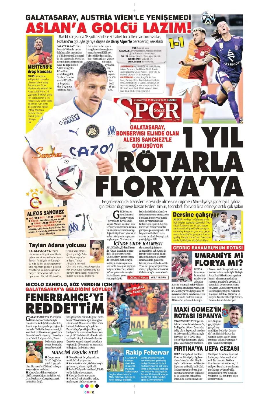 "Tadic yola çıktı" | Sporun manşetleri (15 Temmuz 2023) - 16 "Tadic yola çıktı" | Sporun manşetleri (15 Temmuz 2023) - 16