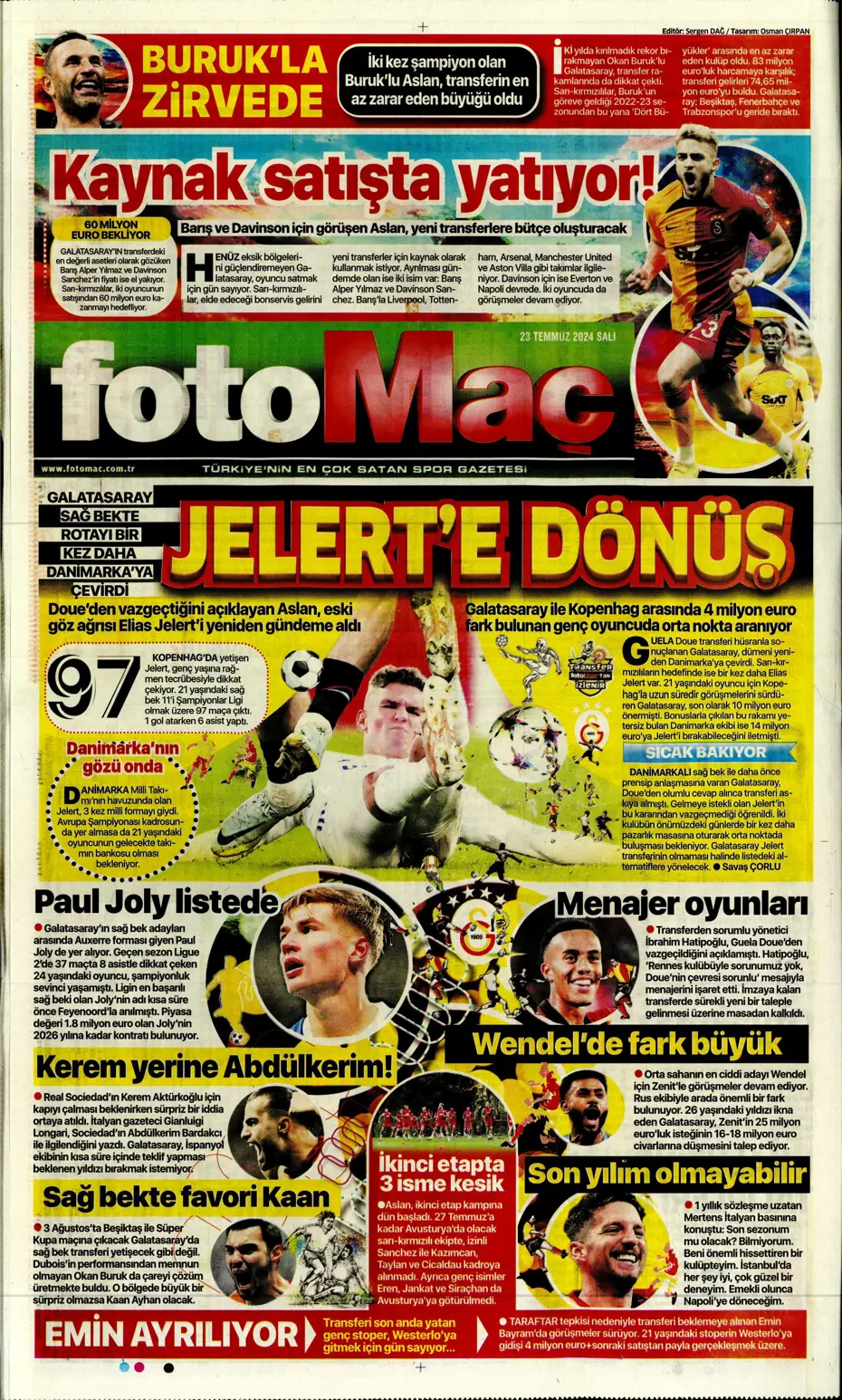 "Fenerbahçe'nin zamanı geldi" | Sporun manşetleri (23 Temmuz 2024) - 16 "Fenerbahçe'nin zamanı geldi" | Sporun manşetleri (23 Temmuz 2024) - 16