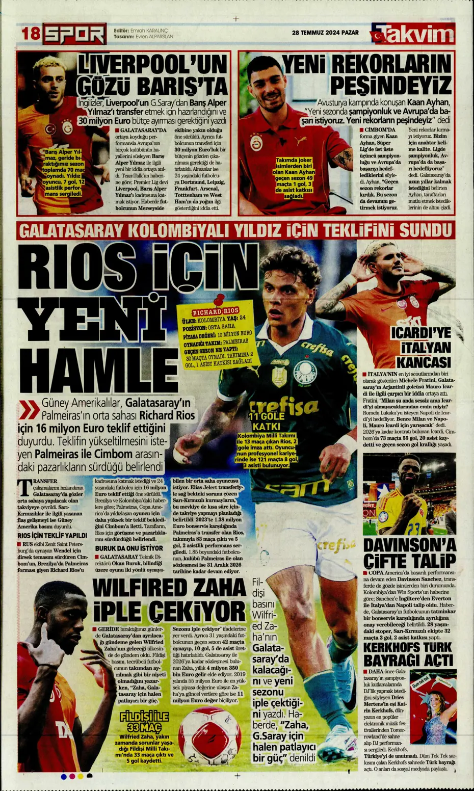 "Aslan'da rota Gravenberch" | Sporun Manşetleri (28 Temmuz 2024) - 33 "Aslan'da rota Gravenberch" | Sporun Manşetleri (28 Temmuz 2024) - 33