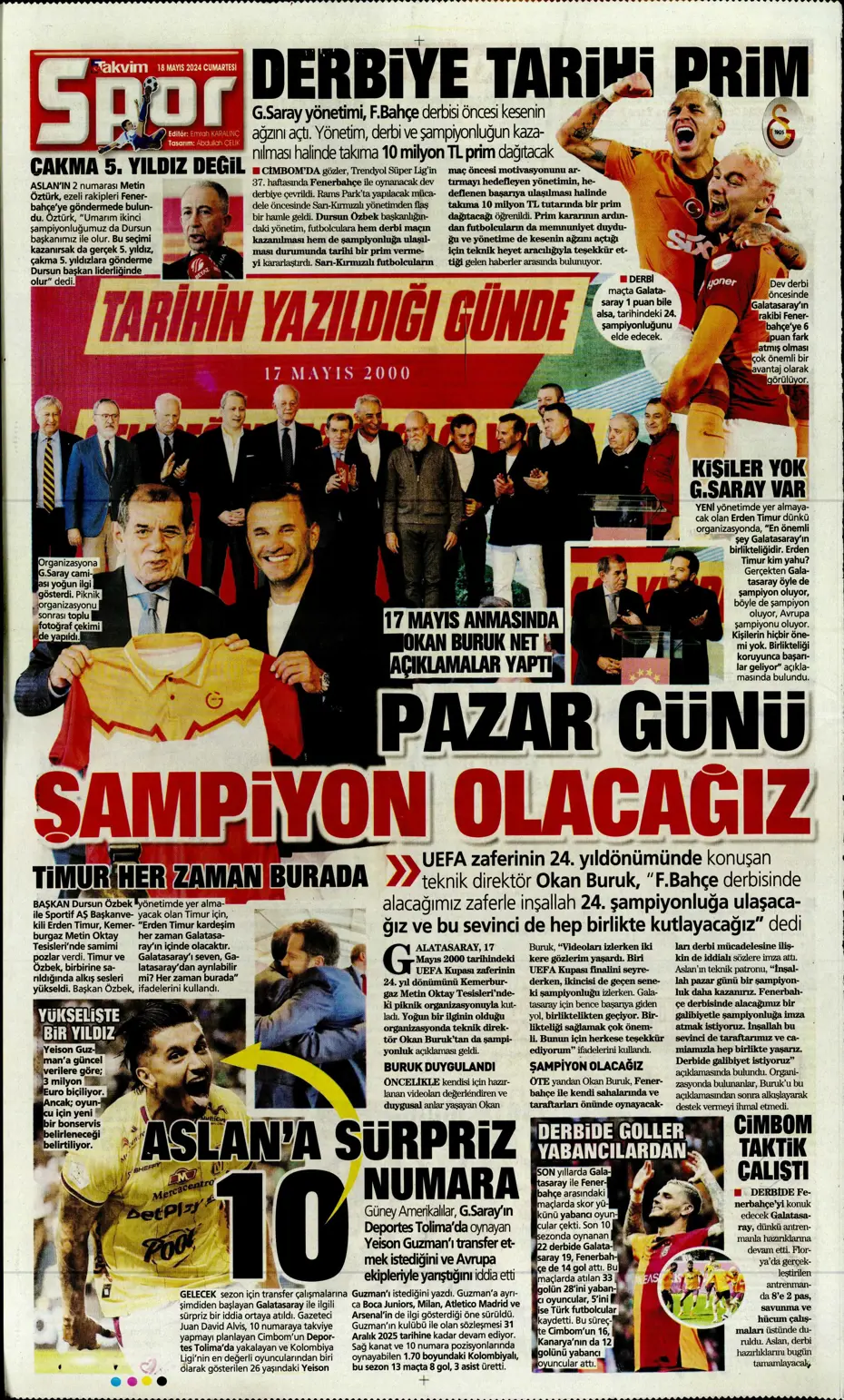 "Süper Lig'de cumartesi ateşi" | Sporun Manşetleri - 36