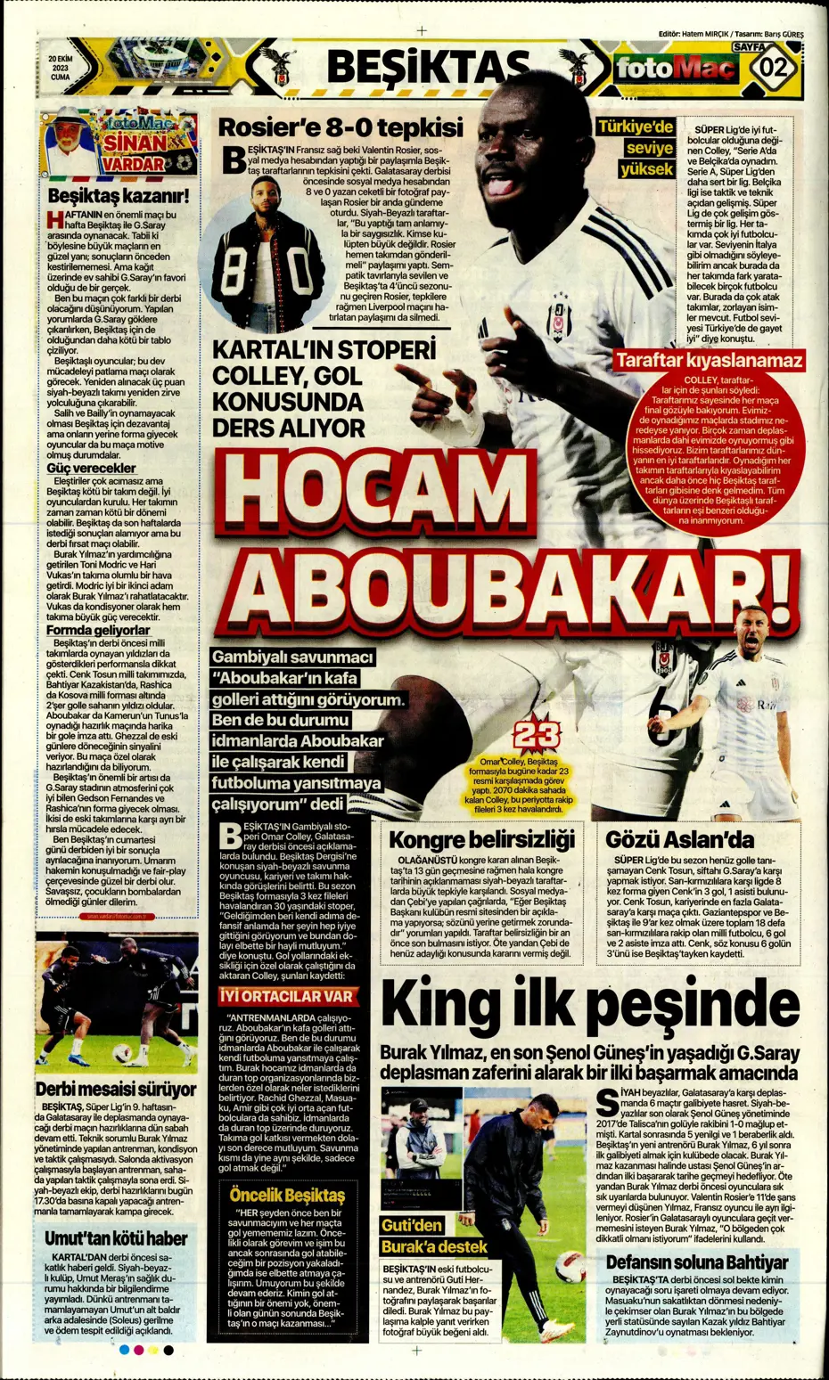 "Derbinin kilidini açacak anahtarlar" | Sporun manşetleri (20 Ekim 2023) - 12