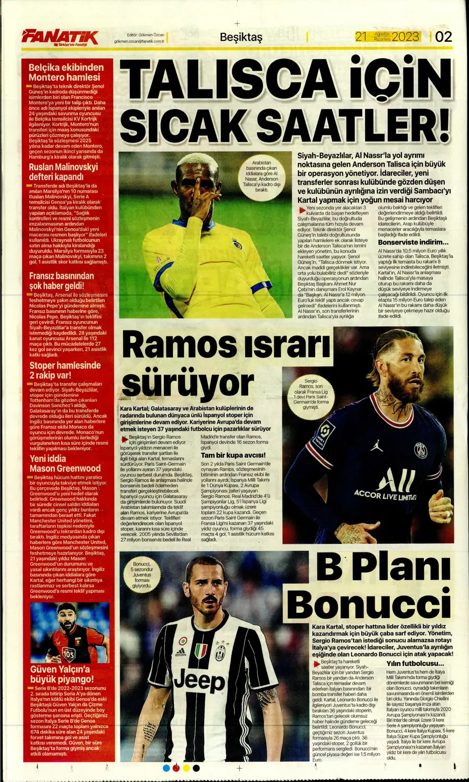 "Kara Kartal'a 90+4'te şok" | Sporun manşetleri (21 Ağustos 2023) - 6