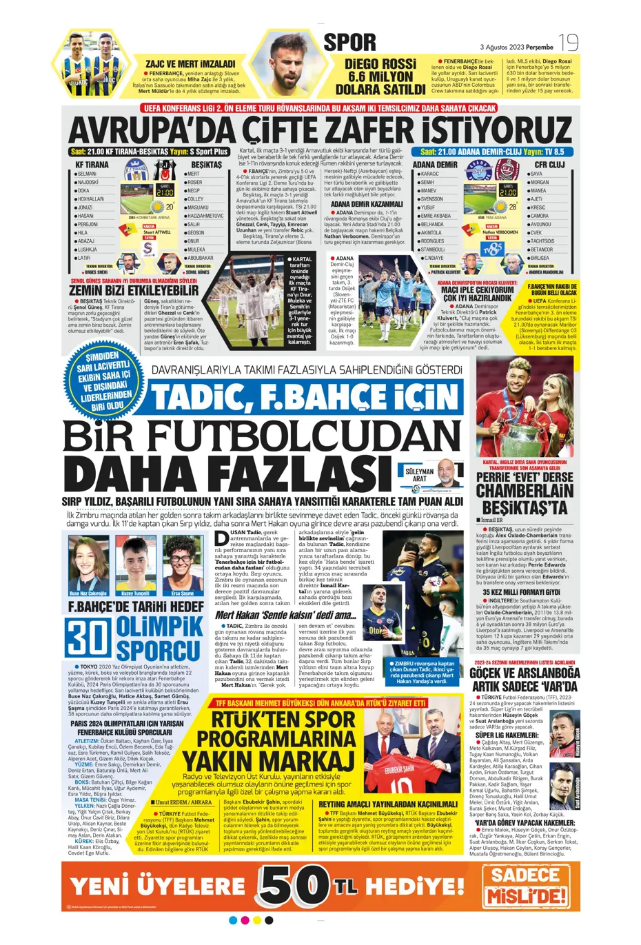 "Adım adım Devler Ligi'ne" | Sporun Manşetleri - 20