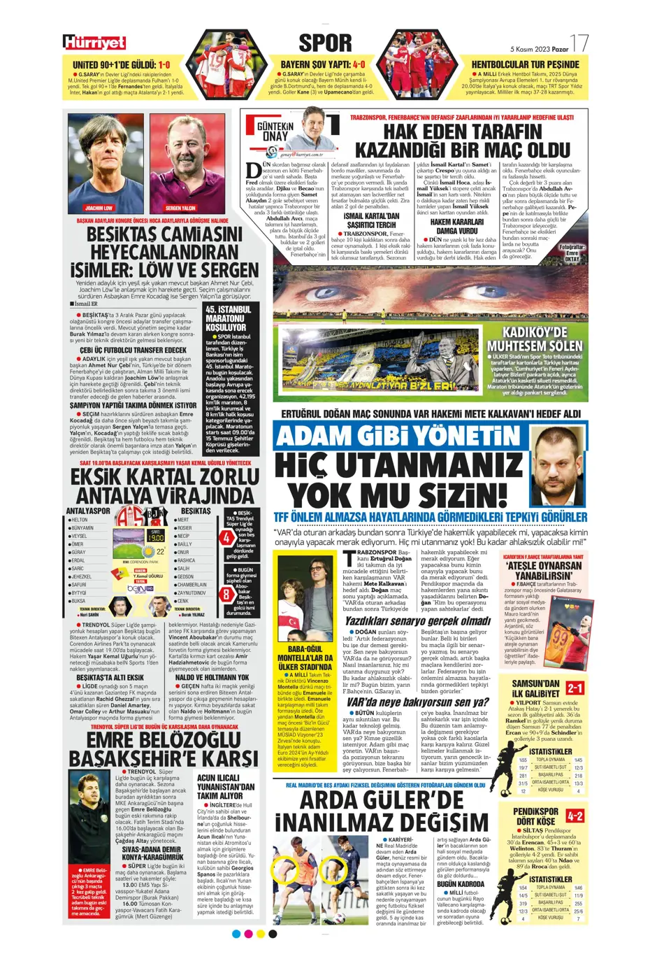 "Kadıköy'de tarihi fırtına" | Sporun manşetleri (5 Kasım 2023) - 21