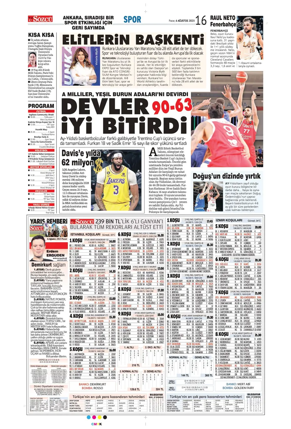 "Fener'e dünya yıldızı" | Sporun Manşetleri (6 Ağustos 2023) - 29
