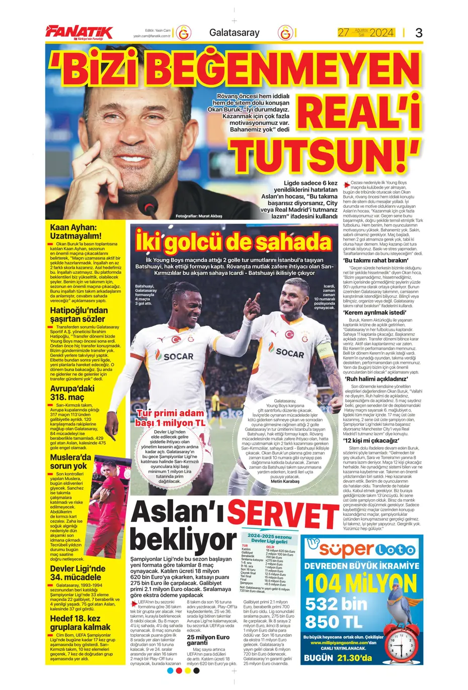 "Şok eden Ferdi Kadıoğlu gerçeği" | Sporun manşetleri - 6