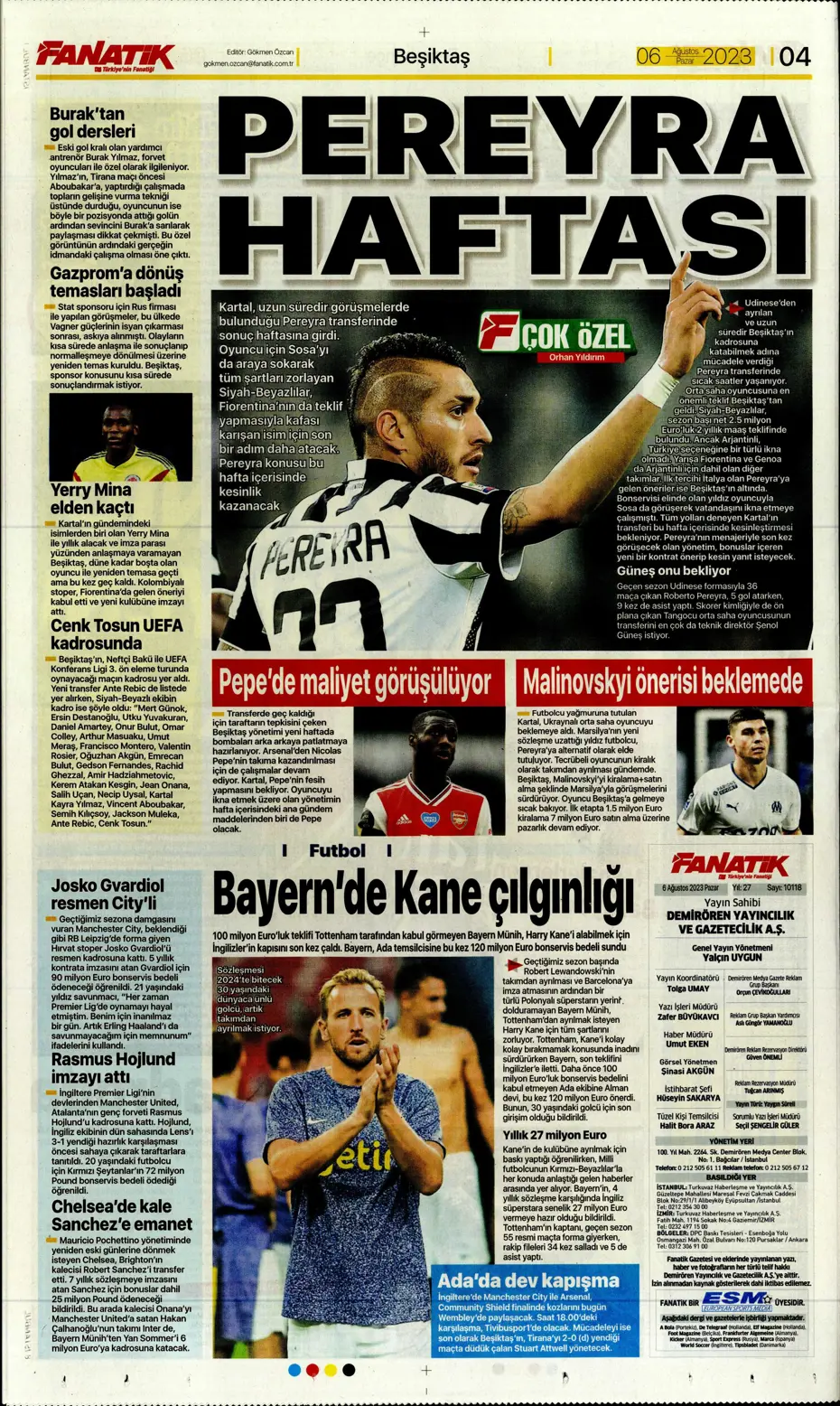 "Fener'e dünya yıldızı" | Sporun Manşetleri (6 Ağustos 2023) - 7