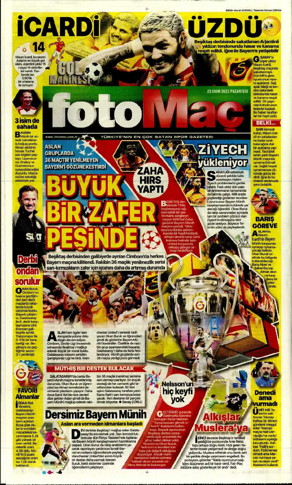 "Rekorları kıra kıra zirvede" | Sporun manşetleri (23 Ekim 2023) - 11 "Rekorları kıra kıra zirvede" | Sporun manşetleri (23 Ekim 2023) - 11