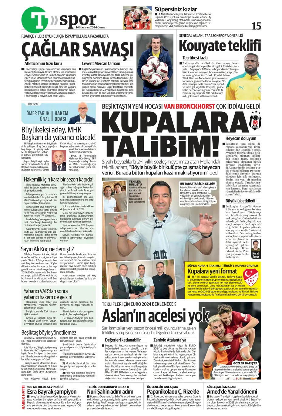 "A Milli Takım'da İrfan Can şoku" | Sporun manşetleri (14 Haziran 2024) - 31 "A Milli Takım'da İrfan Can şoku" | Sporun manşetleri (14 Haziran 2024) - 31