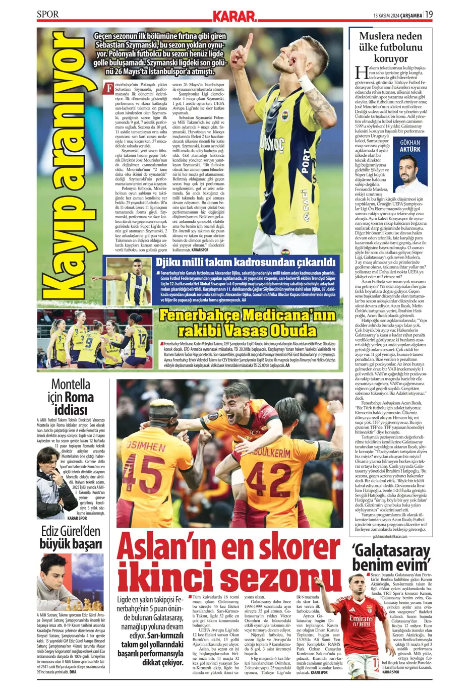 "Mario Branco'dan Fenerbahçe'ye 3 yıldız" | Sporun manşetleri - 14