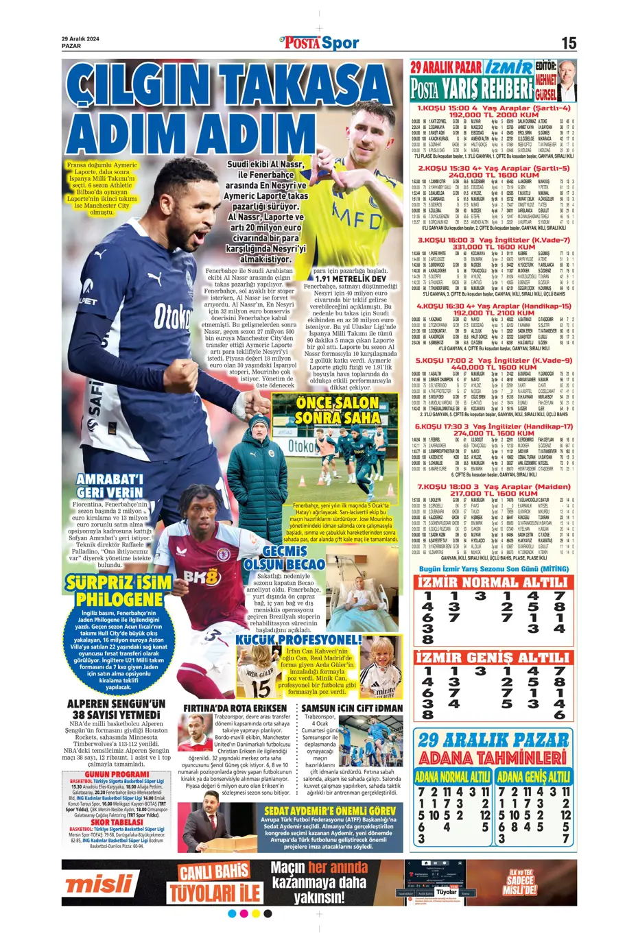 "Mikautadze'de sona doğru" | Sporun manşetleri (29 Aralık 2024) - 29