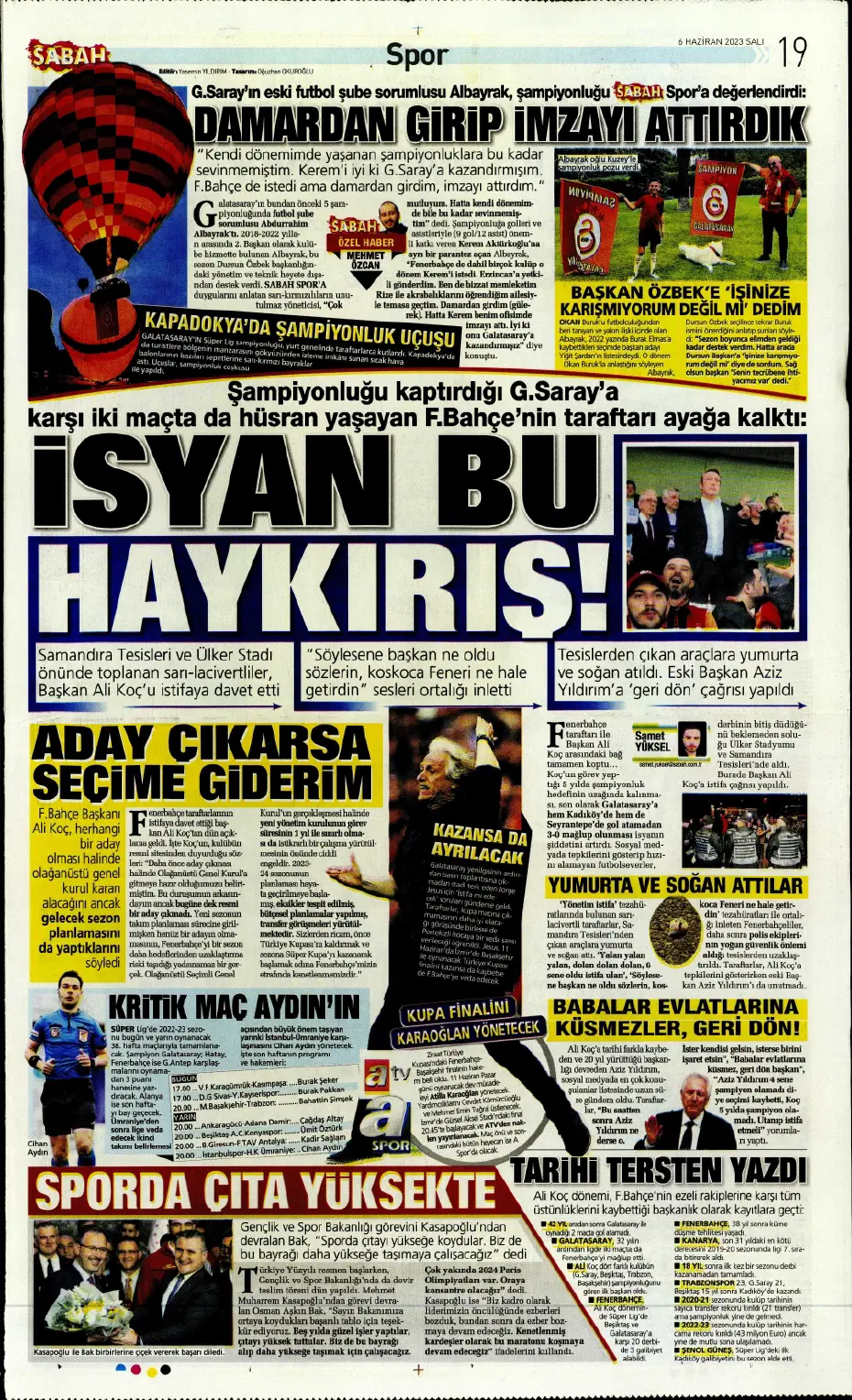 "Devler Ligi'ne süper Aslan" | Sporun manşetleri (6 Haziran 2023) - 17