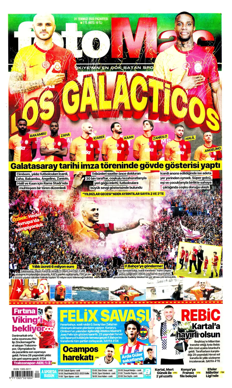 "Zaha'nın rövanşı Felix" | Sporun Manşetleri (31 Temmuz 2023) - 10