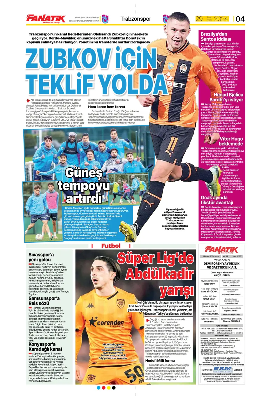 "Mikautadze'de sona doğru" | Sporun manşetleri (29 Aralık 2024) - 7