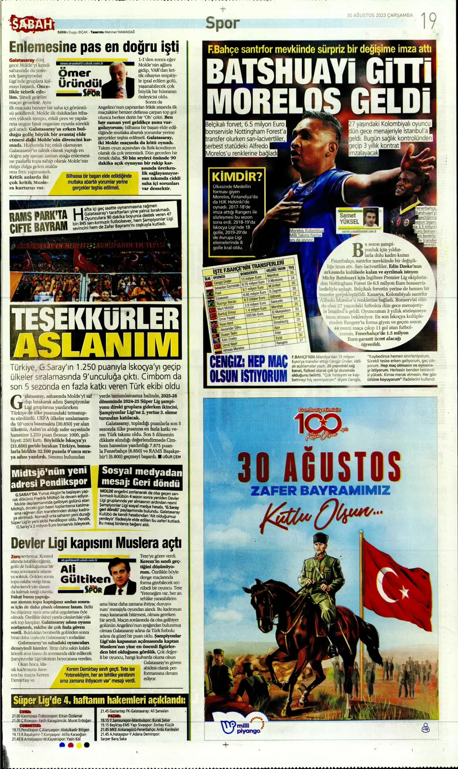 "Avrupa Avrupa duy sesimizi" | Sporun manşetleri (30 Ağustos 2023) - 33 "Avrupa Avrupa duy sesimizi" | Sporun manşetleri (30 Ağustos 2023) - 33