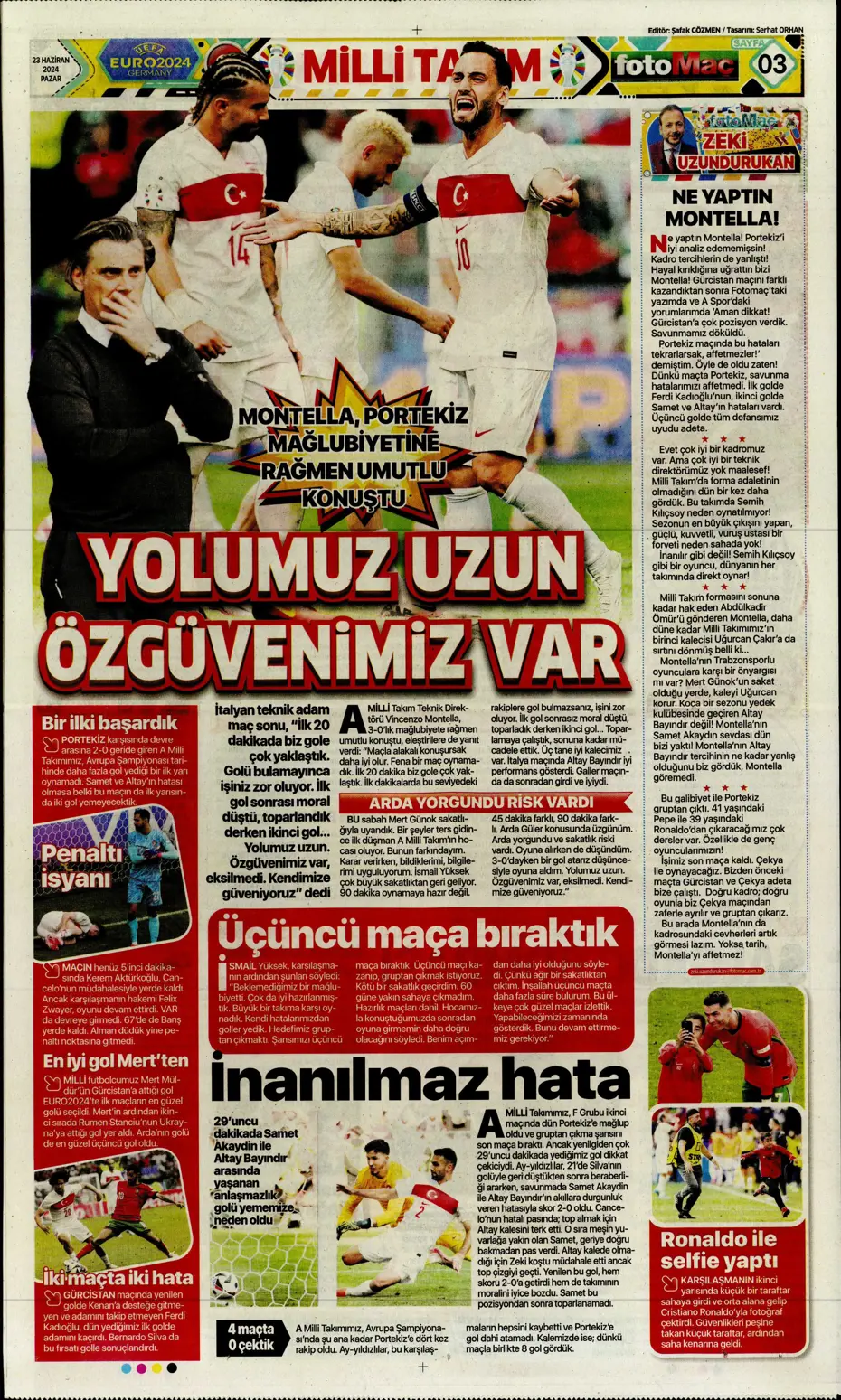 "Liderlik gitti tur elimizde" | Sporun Manşetleri (23 Haziran 2024) - 13