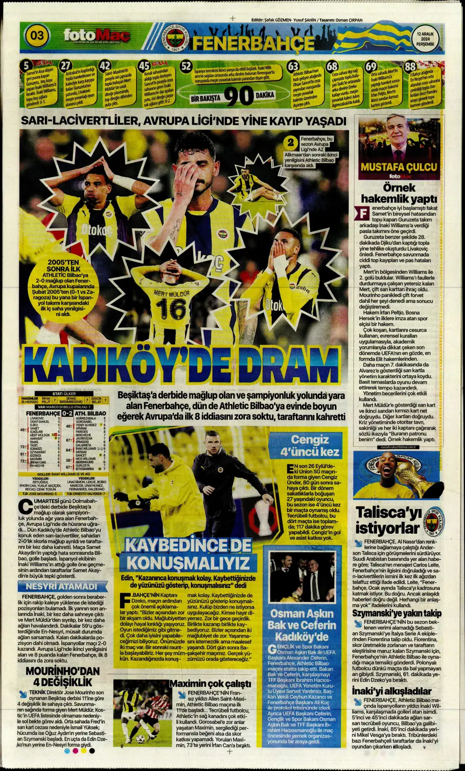 "Fenerbahçe'ye boğa darbesi" | Sporun manşetleri - 9