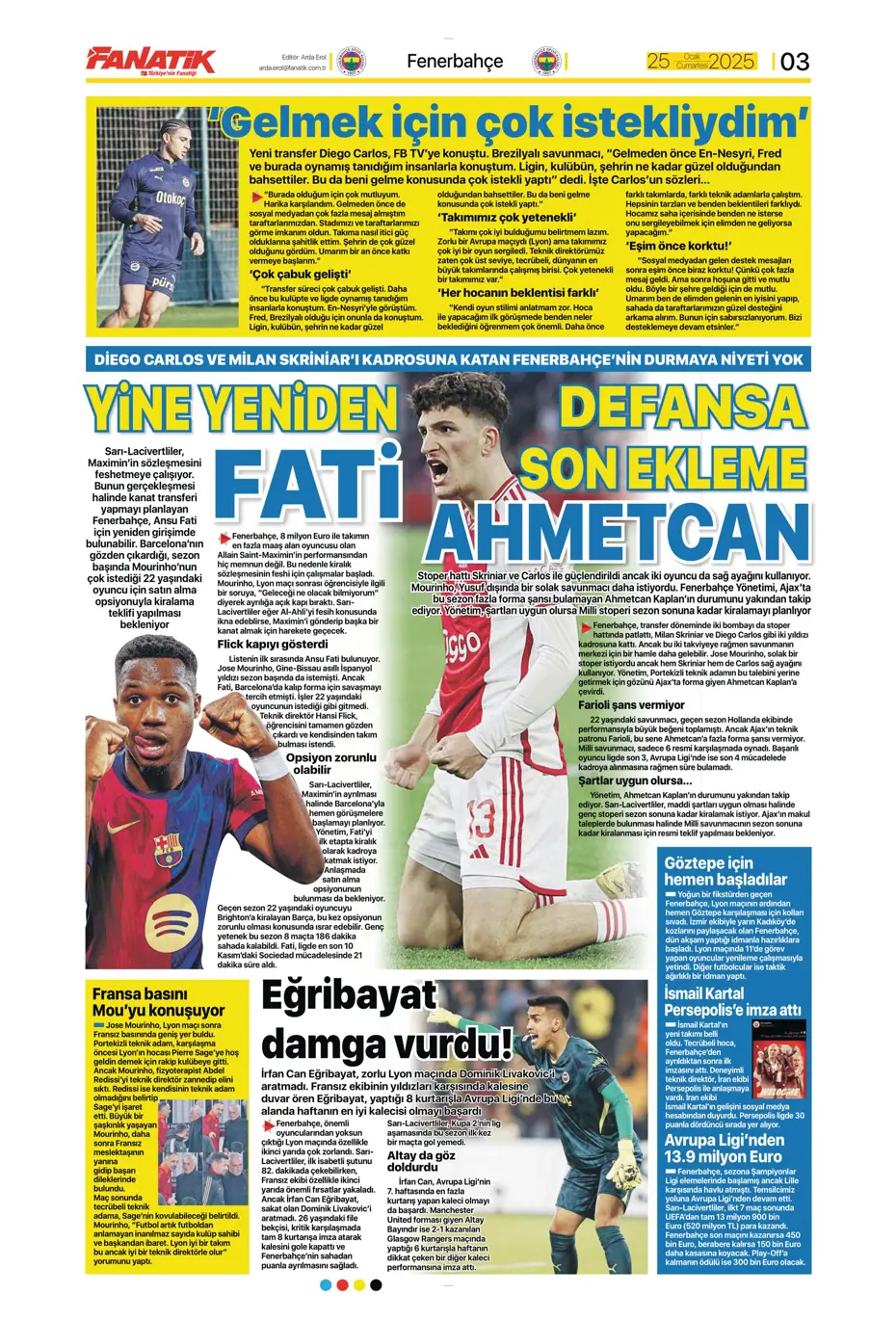 "UEFA bizi birbirimize düşürecek!" | Sporun manşetleri (25 Ocak 2025) - 5