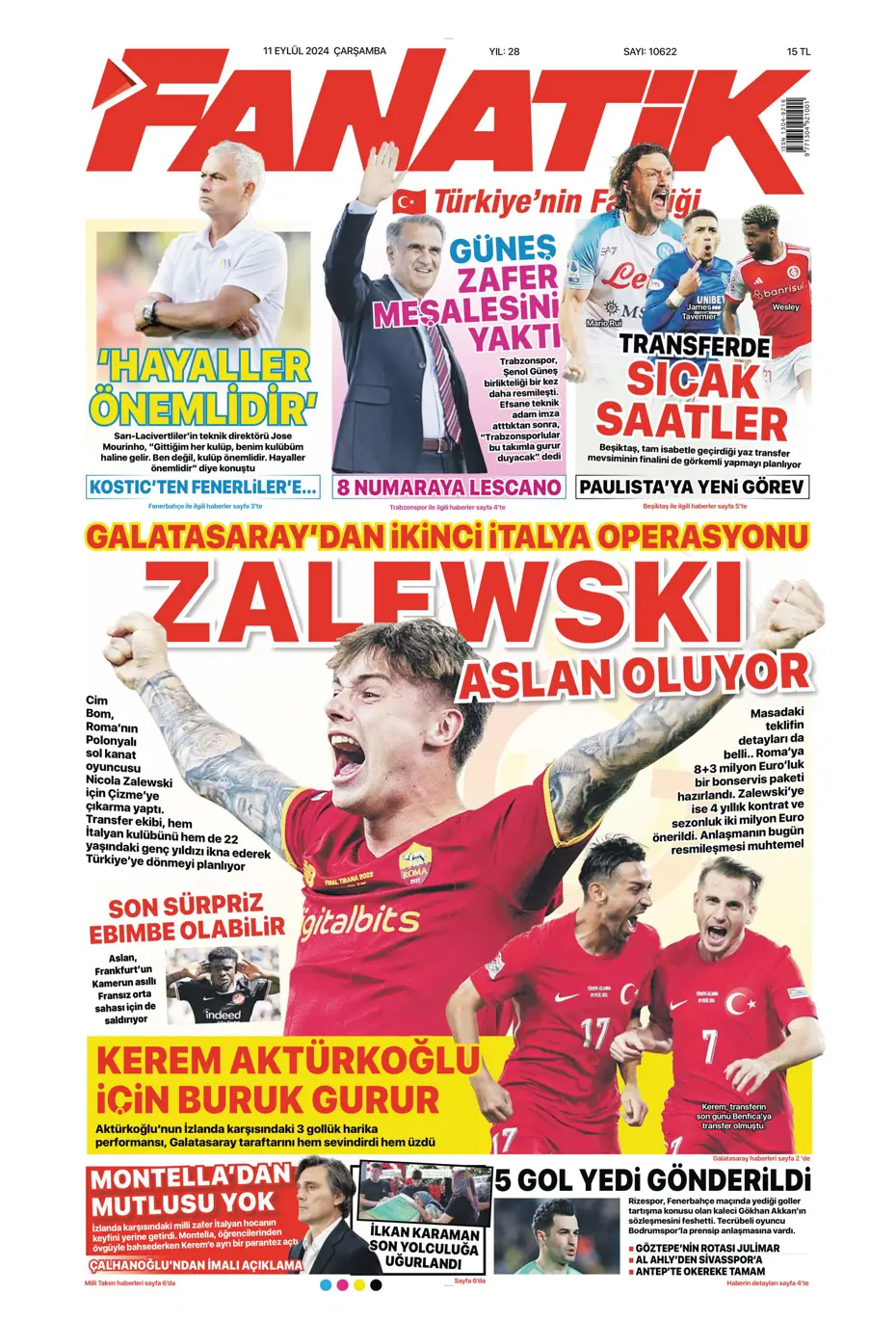 "Icardi müjdesi" | Sporun manşetleri (11 Eylül 2024) - 6 "Icardi müjdesi" | Sporun manşetleri (11 Eylül 2024) - 6