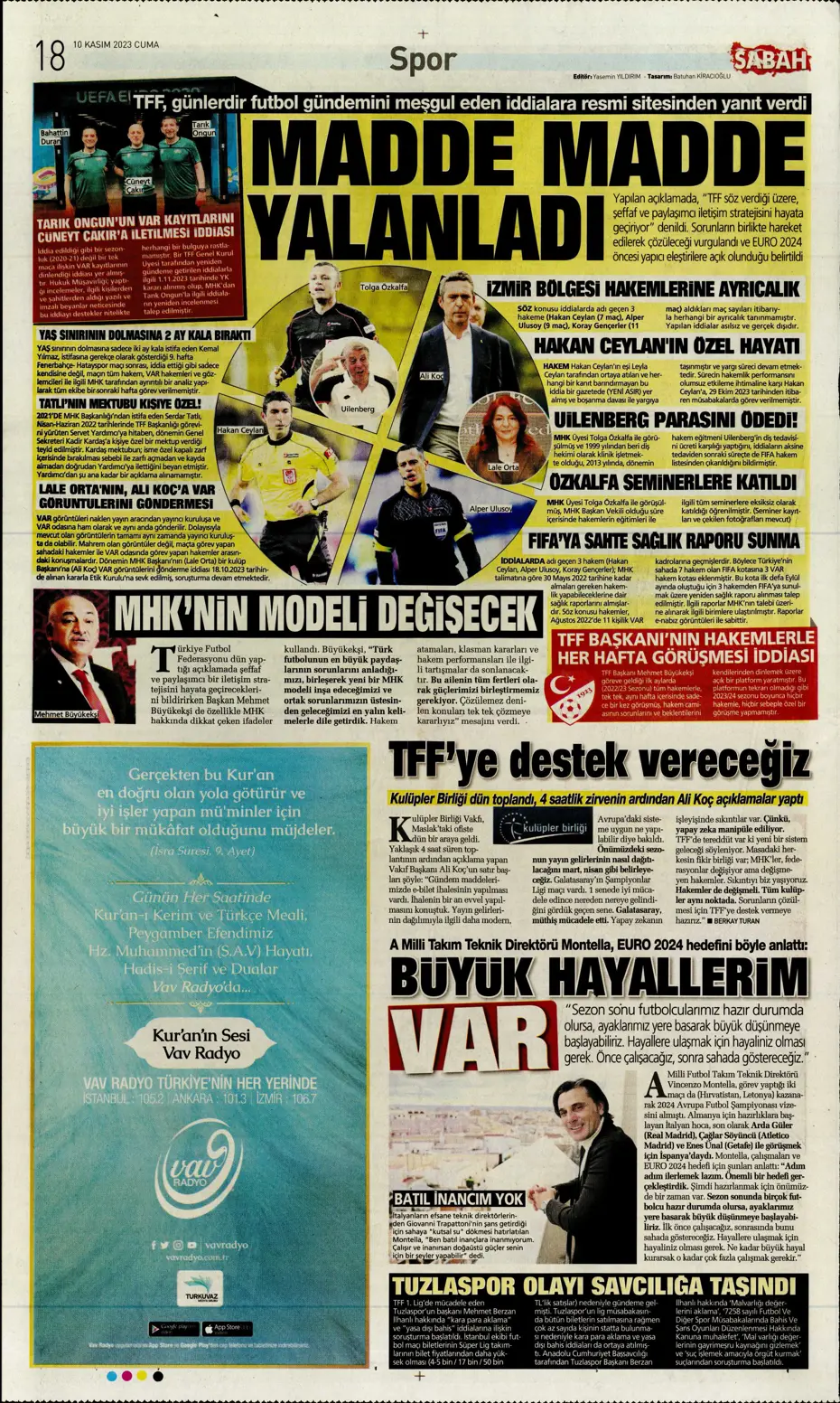 "Antonio Nobre'den skandal cevap" | Sporun manşetleri (10 Kasım 2023) - 28