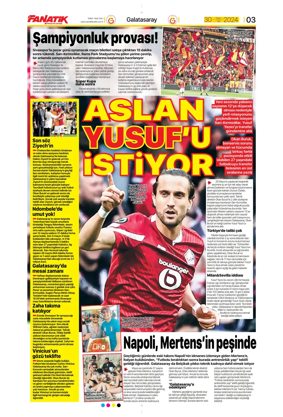 "Real'in golcüsü Aslan'a" | Sporun manşetleri (30 Nisan 2024) - 5