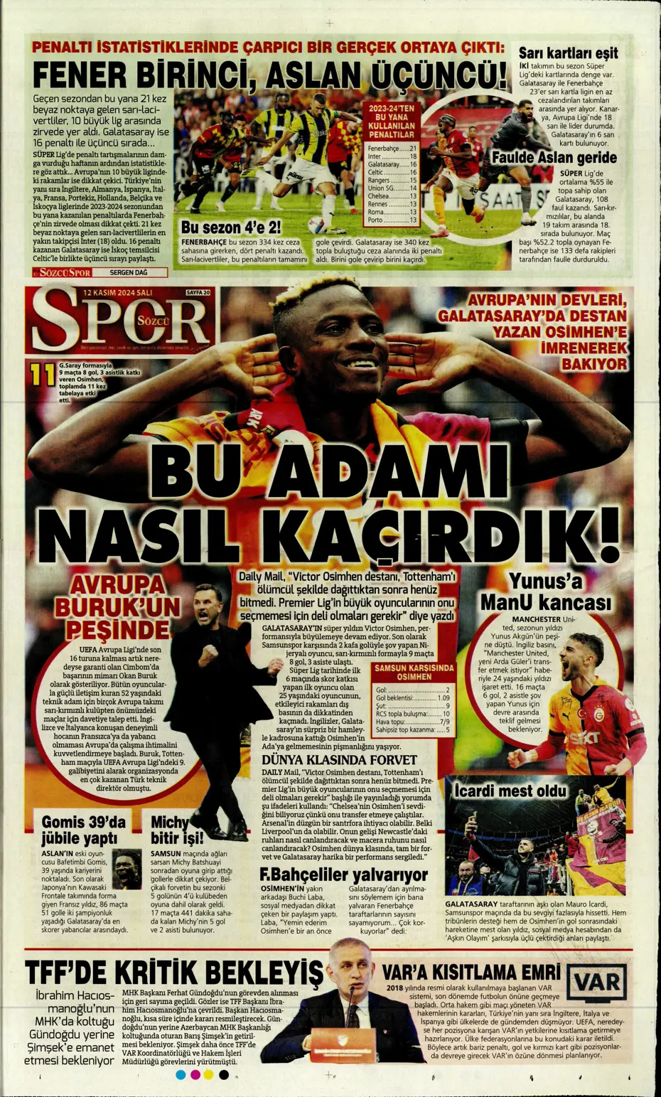 "Listenin başında onlar var: Talisca & Brown" | Sporun manşetleri (12 Kasım 2024) - 29 "Listenin başında onlar var: Talisca & Brown" | Sporun manşetleri (12 Kasım 2024) - 29