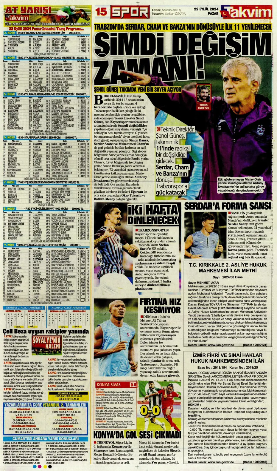 "Şampiyon Kadıköy'ü selamladı!" | Sporun manşetleri (22 Eylül 2024) - 43