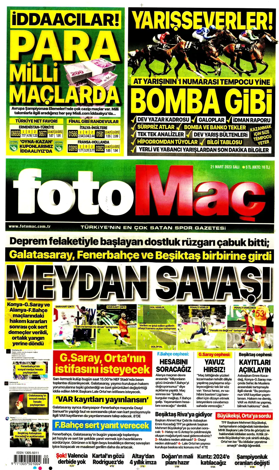 "Aslan'da transfer zirvesi" - Sporun manşetleri (21 Mart 2023) - 7