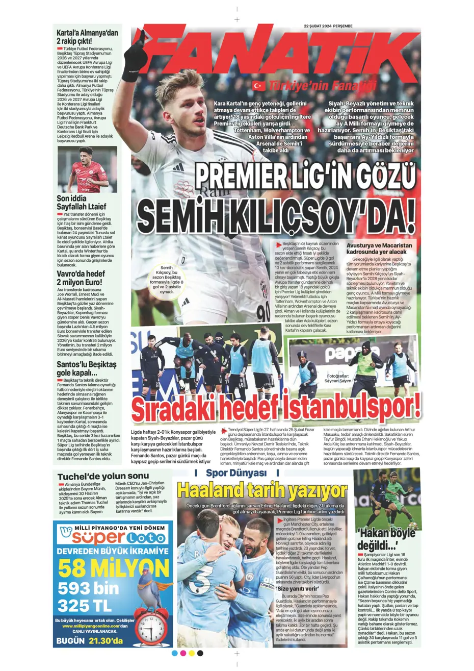 "Fenerbahçe Alex'in peşinde" | Sporun manşetleri (22 Şubat 2024) - 9 "Fenerbahçe Alex'in peşinde" | Sporun manşetleri (22 Şubat 2024) - 9