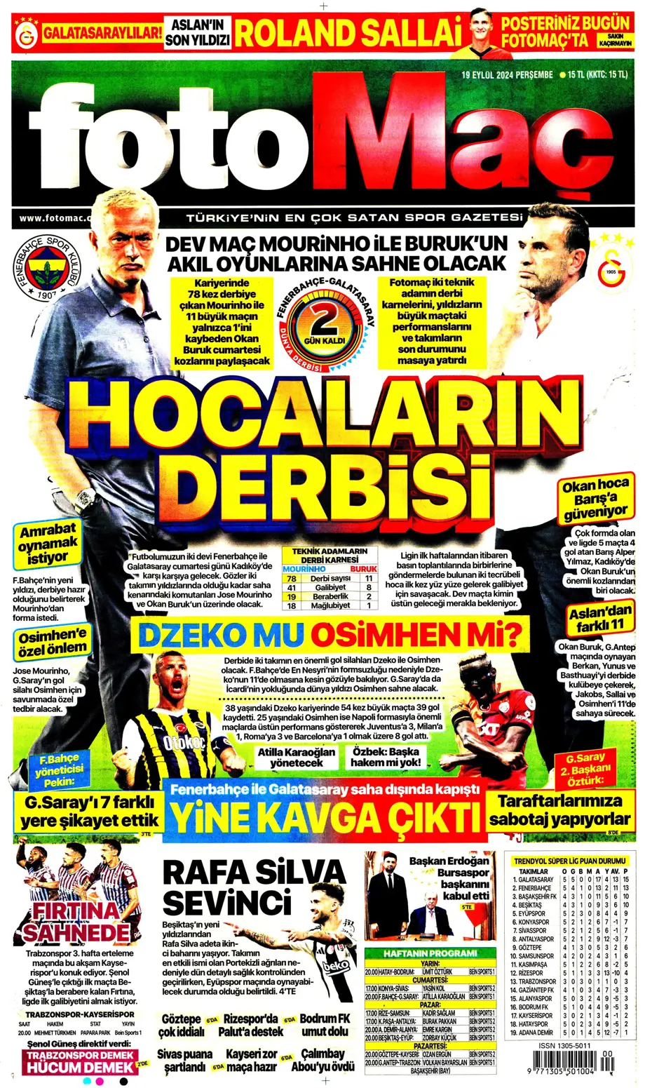 "Jose Mourinho'dan derbiye özel taktik" | Sporun manşetleri - 11