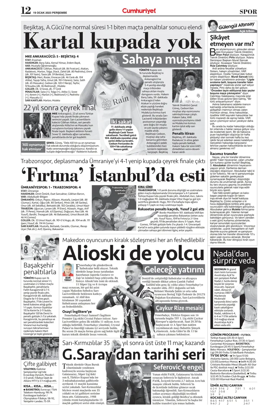 Sporun Manşetleri (19 Ocak 2023) - 3