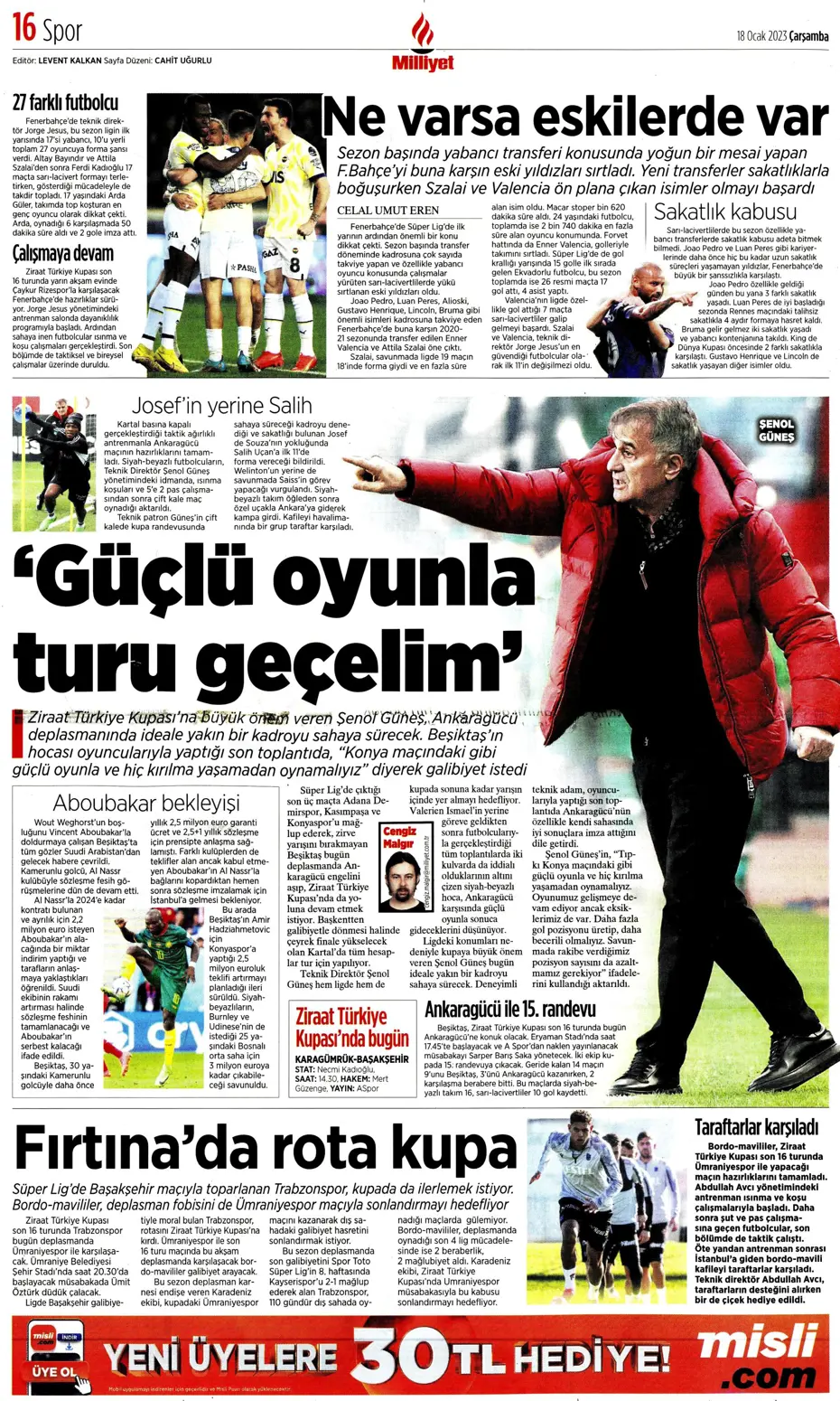 Sporun Manşetleri (18 Ocak 2023) - 23